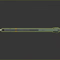 Futuristic Green And Orange Weapon Featuring Sleek Mechanical Structure And Advanced Design 3d model