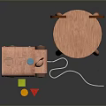 Cute Bear Shaped Wooden Chair With Toy Truck And Colorful Blocks