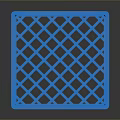 Blue Plastic Storage Crate With Grid Design And Handle Holes For Daily Use