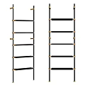 Modern Black Gold Ladder Design Shelving Unit With Multi Tier Sleek Structure 3d model