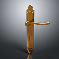Golden Metal Door Handle With Elegant Design And Curved Lever For Modern Home Use