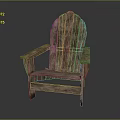 Rustic Solid Wood Outdoor Chair Featuring Natural Wood Grain And Vintage Design