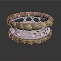 Elegant Handcrafted Wooden Bangle With Silver Metal And Pearl Decor For Daily Wear