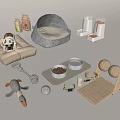 Complete Dog Supplies Set Featuring Bed Food Toys Bowls And Scratching Post
