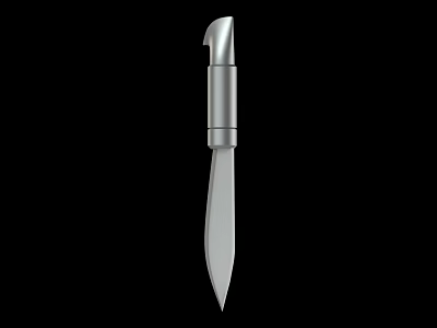 Silver Metal Weapon Knife With Sharp Blade And Simple Handle Design 3d model