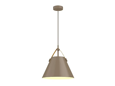Modern Brown Pendant Light With Conical Shade And Metal Frame 3d model