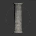 Classical Stone Columns With Various Sizes And Carved Textures On Dark Background With Reflections 3d model