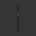 Fantasy Winged Axe Weapon With Golden Black Design And Long Handle