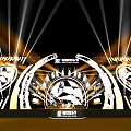 Vibrant Music Festival Stage With Bright Lighting And Decorative Background Elements