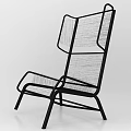 Modern Leisure Chair with Black Frame Mesh Design and Sleek Lines