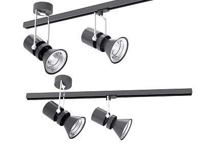 Modern Black Track Spotlights Adjustable Design For Indoor Ceiling Lighting 3d model