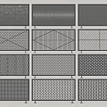 Various Stylish Metal Fencing Designs With Grid Patterns And Geometric Shapes