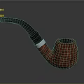 Elegant Red Wood Grain Pipe With Black Mouthpiece And Silver Band