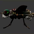 Mechanical Insect Game And Movie Character With Colorful Parts Large Eyes And Detailed Wings