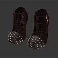 Edgy Black Boots With Spiked Metal Sole And Contemporary Fashion Design