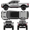Silver Nissan Pickup Truck Multi Angle Design Featuring Black Wheels Bed Grille And Rear