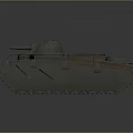 Green Military Armored Tank Vehicle With Tracks Turret And Heavy Duty Design Structure