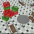 Coca Cola Stacked Storage Crates With Red Green Beverage Bottles And 3d model