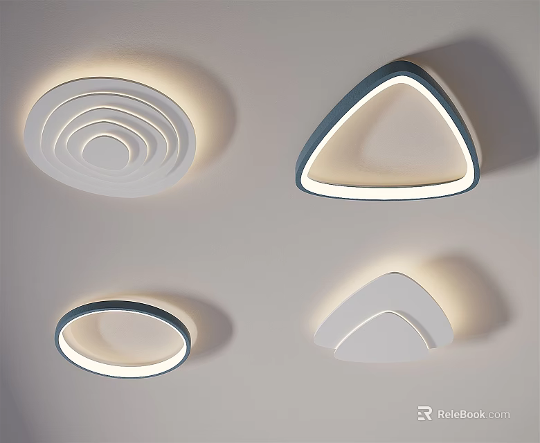 Modern Minimalist Ceiling Lights With Sleek Geometric Shapes And Soft LED Lighting 3d model 