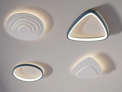 Modern Minimalist Ceiling Lights With Sleek Geometric Shapes And Soft LED Lighting 3d model