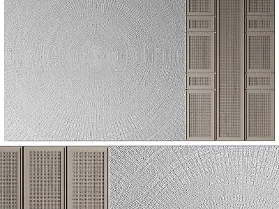 Modern Elegant Wall Decor With Circular Textured Patterns And Grille Panels 3d model