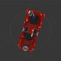 Red Vintage Race Car With Number 26 And Reflection On Black Background