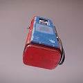Vintage Dexterson Gas Pump With Red And Blue Classic Retro Design