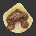 Wooden Round Decorative Stand Furniture With Brown Teddy Bear On Top