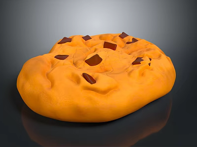 Golden Brown Chocolate Chip Cookie With Soft Texture And Chocolate Chunks 3d model