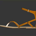 Fashionable Orange Sandals With Ankle Strap And White Sole Design For Women