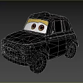 Small Yellow Car With Big Eyes In Cartoon Animated Style And Cute Look