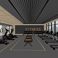 Modern Fitness Gym Interior With Treadmills Exercise Bikes Large Windows And Spacious Layout