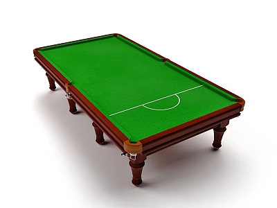 Sturdy Wooden Billiard Table With Green Felt Surface And White Lines For Recreation 3d model