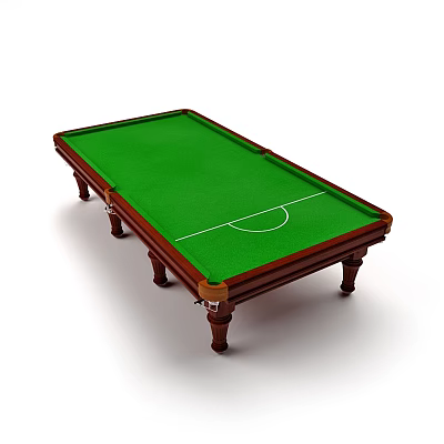 Sturdy Wooden Billiard Table With Green Felt Surface And White Lines For Recreation 3d model