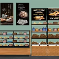 Modern Display Cabinet Bakery Shelf Baking Shop Shelf Display Rack 3d model