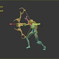 Dynamic Female Archer Sculpture In Action Pose With Decorative Bow And Arrow