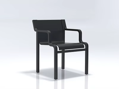 Modern Black Single Chair With Armrests And Sleek Design For Home Interior 3d model