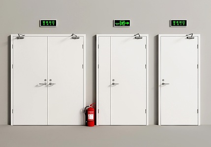 Fire Door Fire Door Class A Class B Fire Door Exit Fire Extinguisher 3d model