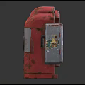 Vintage Red Refrigerator Freezer Featuring Maka Cola Logo and Retro Design Details