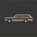 Cream Colored Vintage Station Wagon With Wooden Panel Exterior Design