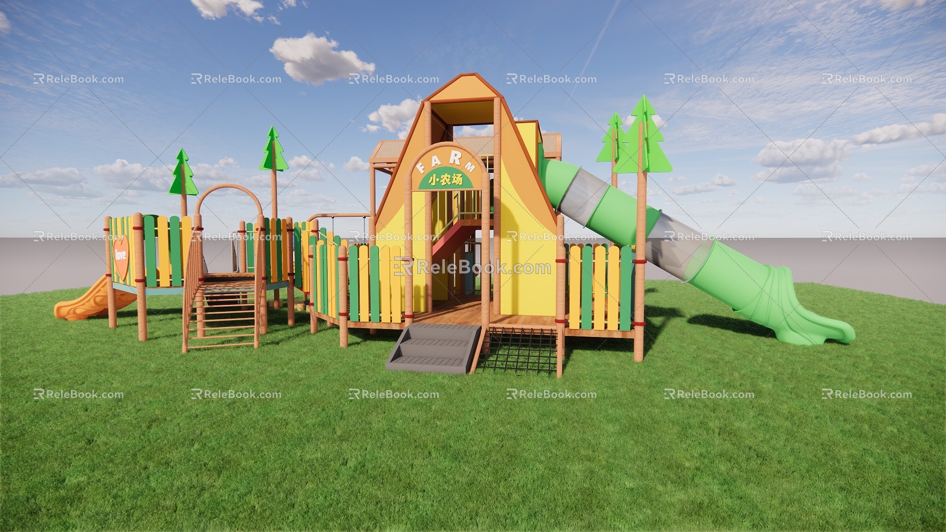 Children's play area farm play scenic area play 3d model