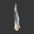 Elegant Traditional Robes With Blue White Gradient Flowing Sleeves And Decorative Sashes