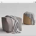 Modern sofa stool low stool pier combination 3d model