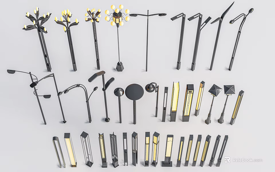 Outdoor Lights With Various Modern Styles For Garden And Patio Use 3d model 