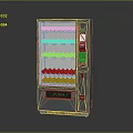 Gray Vending Machine With Multiple Shelves Bottled Products Display Screen Payment Panel And Push Button 3d model