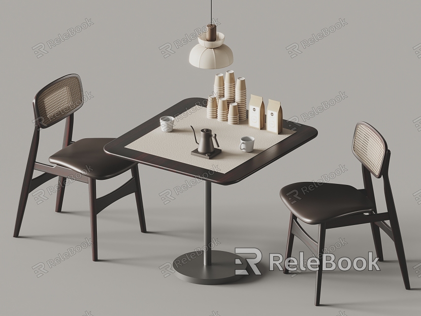 Modern Contone Casual Table and Chair Coffee Table and Chair Tea Table and Chair Chandelier Coffee Cup model