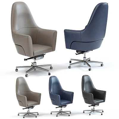 Modern Home Office Table and Chair Set with Swivel Base Wheels and Multiple Colors 3d model