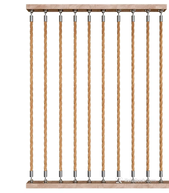 Vertical Brown Rope Pattern Wall Decor for Decorative Home Wall Hanging 3d model 
