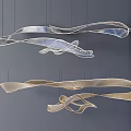 Modern Unique Shaped Pendant Light with Curved Metal Structure for Contemporary Interior Decoration