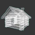 Traditional Rural Self Built Log House With Snow Covered Roof And Chimney